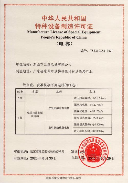 東莞市三星電梯產(chǎn)品檢測報告